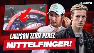 Eklat: Lawson zeigte Perez ️Mittelfinger️/ Erinnerungen an Schumi: Wollte VER absichtlichen Crash?