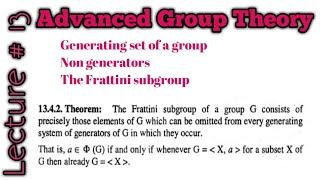 Generating set of a Group|Non generators|The Frattini subgroup