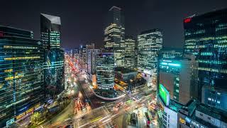 4K Timelapse 서울 강남 야경 타임랩스 / 무료 타임랩스/ Royalty free video /No copyright Video