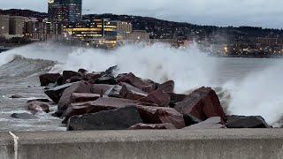 After the Storm: Paul R Tregurtha departing into a Confused Lake