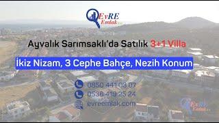 Ayvalık Sarımsaklı'da Satılık Villa / 3+1 / Nezih Konumlu / Üç Cephe Bahçeli