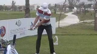 Chris Wood - Golf Swing, Iron, Slow Motion, High Speed (Face On)