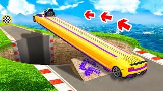 CAN A LAMBO DRIVE THROUGH A HUGE HOLE IN GTA 5? - EXPERIMENT IN GTA 5