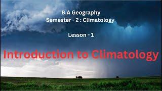 1 Introduction to Climatology