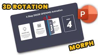 147.PowerPoint MORPH transition  - 4 Option 3D Door Opening Animation