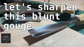 Simply Woodworking - Let's sharpen this blunt gouge - how-to sharpen a carving gouge the simple way