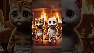 Cute Kitten's sets the house on fire  #cutecat #catstory #catlovers #copilot #aiart