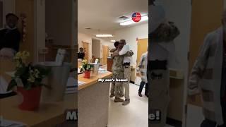 Soldier surprises nurse dad after 9 months apart  #shorts