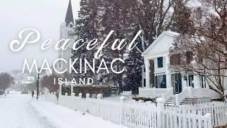 Peaceful Winter Walk On Mackinac Island | Michigan Walking Tour & Relaxing Music | No Talking