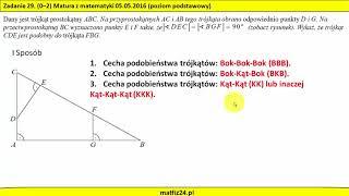 Podobieństwo trójkątów - Dowód matematyczny z matury 2016