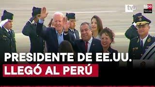 Joe Biden, presidente de Estados Unidos, llegó al Perú para participar en el foro APEC 2024