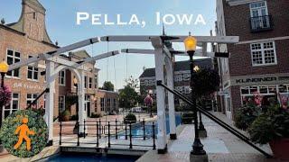 Pella, Iowa Historic Downtown - Virtual Walk - 4K - Slow TV