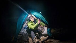 아무도 없는 외딴 섬 해변, 불빛 한 점 없는 암흑 속 솔로 백패킹 | 여자 혼자 자도 괜찮나요?