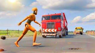 Bus vs Truck Crashes in Beamng.drive - Truck Theft