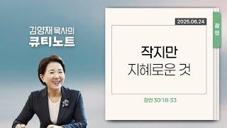[큐티노트] 2025-06-24 (화)｜잠언 30:18-33｜작지만 지혜로운 것｜김양재 목사