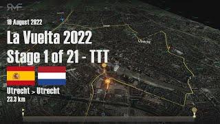 La Vuelta 2022 - Stage 1 (team time trial in Utrecht) - route, profile, animation