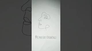 Line Art (Face) |Uzma Easy Drawings| #art #lineart #farjanadrawingacademy