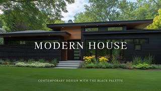 Modern house design with a study in contrasts, contemporary design with the black palette