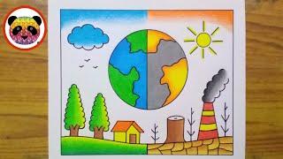 Environment Day Drawing / World Environment Day Drawing / Save Nature Drawing / Environment Drawing