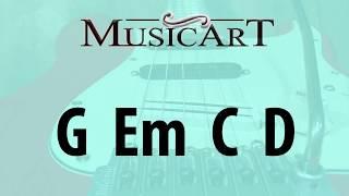 Guitar backing track in G Major  - Pop style