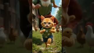Cute Cat  and baby Chick #aishorts #cat #viralshort #funny #cutecat #ai #viral #aicat