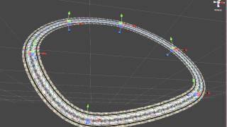 Simple "track"(road) editor generated from a Cat-mull-rom spline in Unity3d