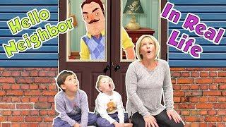 Hello Neighbor in Real Life in the Frozen Dark! | DavidsTV