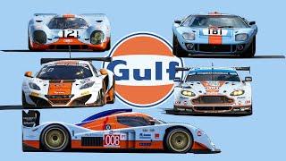 GULF racecars & roadcars | 917, DBR1-2, MP4-12c, Vantage, GT40, Lupo, 911, F1 GTR, ...