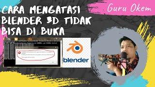 Cara Mengatasi Blender Error OpenGL Not Support | TutorialBlender