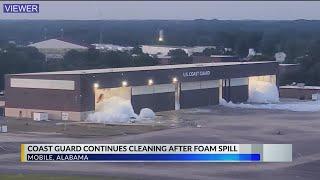 Nearly 400 gallons of high-expansion foam fills Coast Guard hangar in Mobile