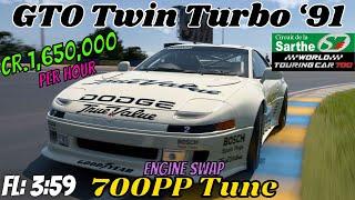 GT7|GTO Twin Turbo ‘91|Engine Swap|Le Mans 700pp Build|1.52