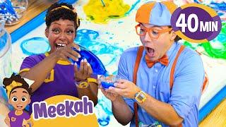 Meekah & Blippi's Crazy Color Milk Experiment | Educational Videos for Kids | Blippi & Meekah TV