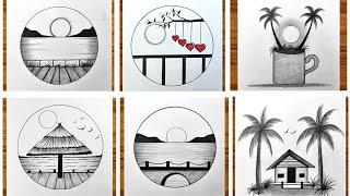 Easy circle scenery drawing / Easy drawing ideas for beginners / Step by step drawing #drawing