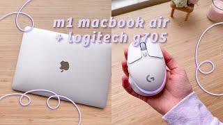  m1 macbook air,  logitech aurora g705 & accessories unboxing / back to school desk setup upgrade