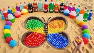 How to make Rainbow Butterfly with Orbeez & Cement, Giant Fanta, Pepsi, Coca Cola vs Mentos & Sodas
