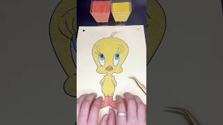 sand painting Tweety#asmr #sandpainting #shorts #tweety #relaxing #satisfying