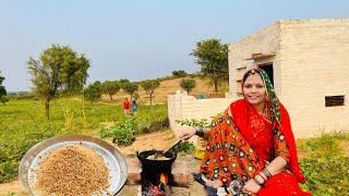 ख़ेत में सालासर वाला चूरमा full masti in farm village life in India