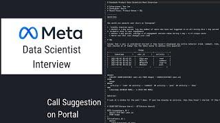 Meta Data Scientist Mock Interview - Call Suggestion on Portal | Product Metrics + AB Testing