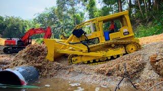 Story Line : RC Bulldozer D60 & Excavator HUINA  Making Pipeline Project