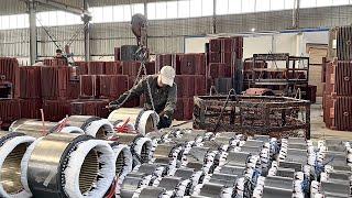 The process of handcrafting huge motors, a Chinese motor factory