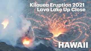 Kilauea Eruption 2021 Hawaii: Lava Lake Up Close (No Sound)