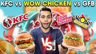KFC vs WOW Chicken vs Good Flippin Burgers, | Best fried Chicken BURGER ? | ZINGER | NomBom