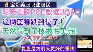 明天重磅PCE数据, 美股决战日！这俩蓝筹跌到位了！天然气到了技术性买点！AAPL DELL SMCI FDX NKE! 05302024