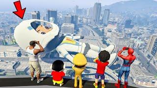 LITTLE SINGHAM FOUND BIGGEST EVER VEER ASTRONAUT WITH SHINCHAN CHHOTA BHEEM KICKO SHIVA IN GTA 5