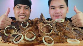 PORK STEAK MUKBANG (BISTEK TAGALOG) | FILIPINO FOOD | MUKBANG PHILIPPINES @MIKE and LEN channel