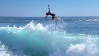 JET SKI TOWING SURFER IN LOW TIDE SESSION