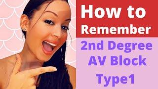 EASY Way to Remember 2nd degree AV Block Type 1 vs Type 2