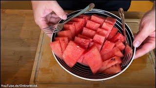 Wassermelone  praktisch schneiden