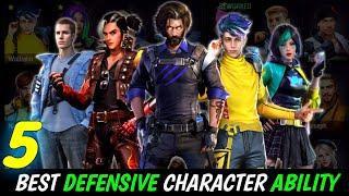 TOP 5 BEST CHARACTER ABILITY FOR DEFENCE || Top 5 best defensive character in free fire !!!