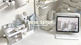 Aesthetic desk setup  Pinterest inspired, temu haul, desk tour + ikea things